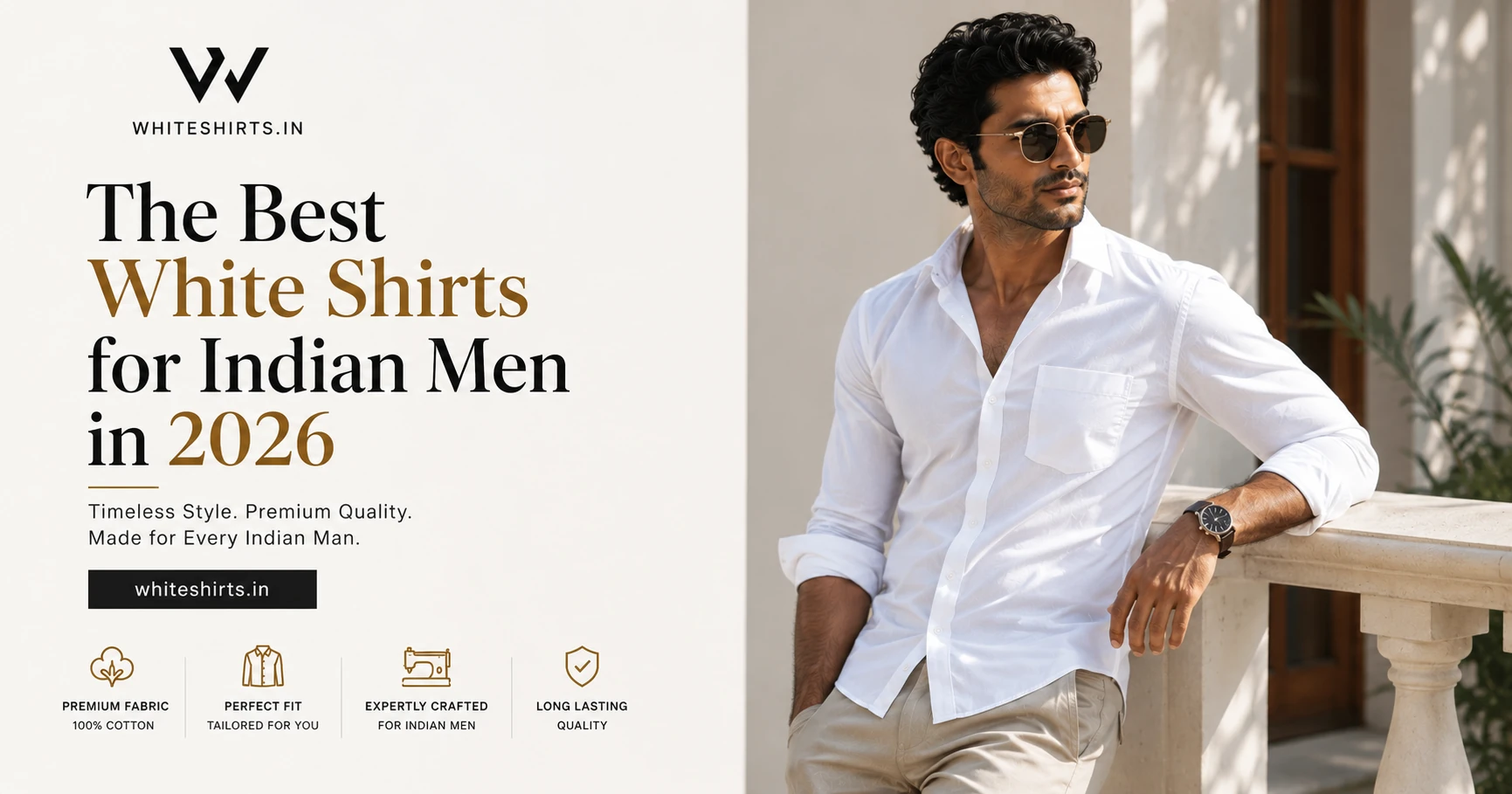Premium white shirts for Indian men